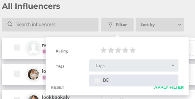 18: Influencer - Filter by Tags